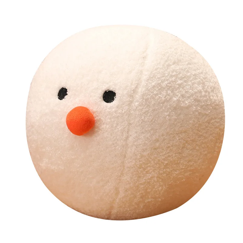 New White Snowball Doll Snowman Throw Pillow Snowman Plush Toy Pendant Cartoon Christmas Gift Soft Throw Pillow Sofa Cushion