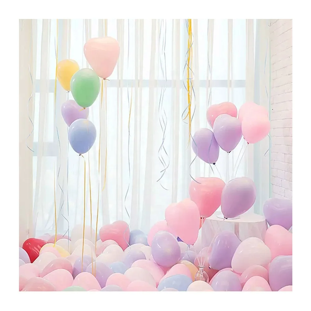 Wedding Party Decorations Helium Latex Heart Shape Macaron Red Pink Colour Pastel Love Heart Balloon