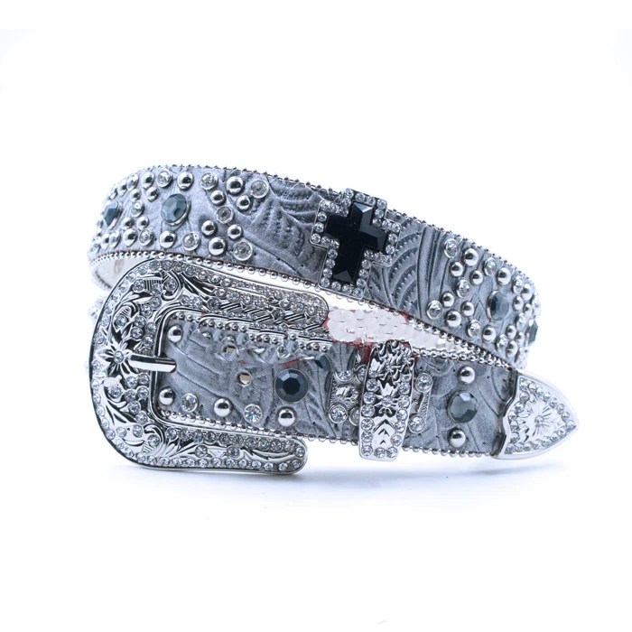 Горячая Распродажа 3 см ширина 1 дюйма цинковый сплав индивидуальная Западная мода модный Шипованный ремень из искусственной кожи с кристаллами и стразами