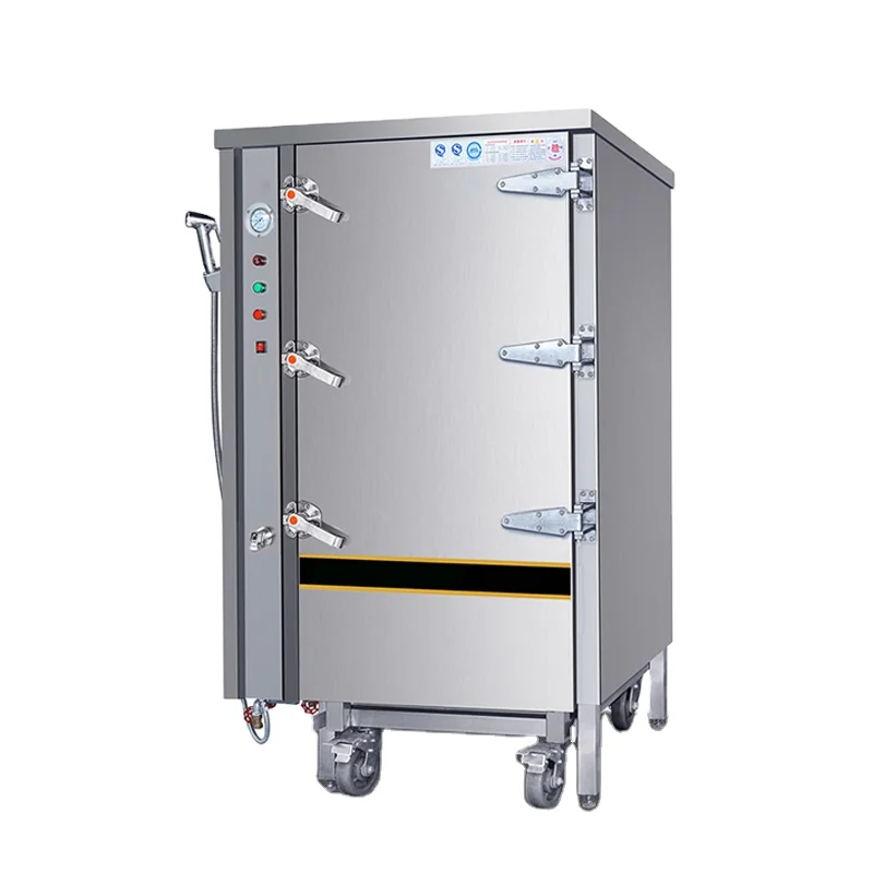 Chefmax Commercial Kitchen Equipment Seafood Rice Steaming Cart Electric Gas Food Steamed Trolley Steamer Cart