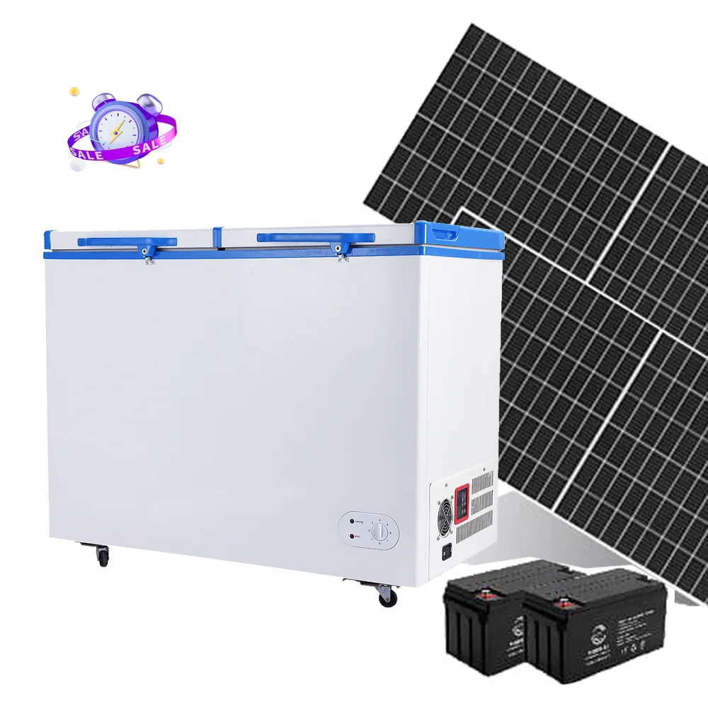 Горячая распродажа, Солнечная морозильная камера, двойная дверная 358 литров, для коммерческого и бытового использования