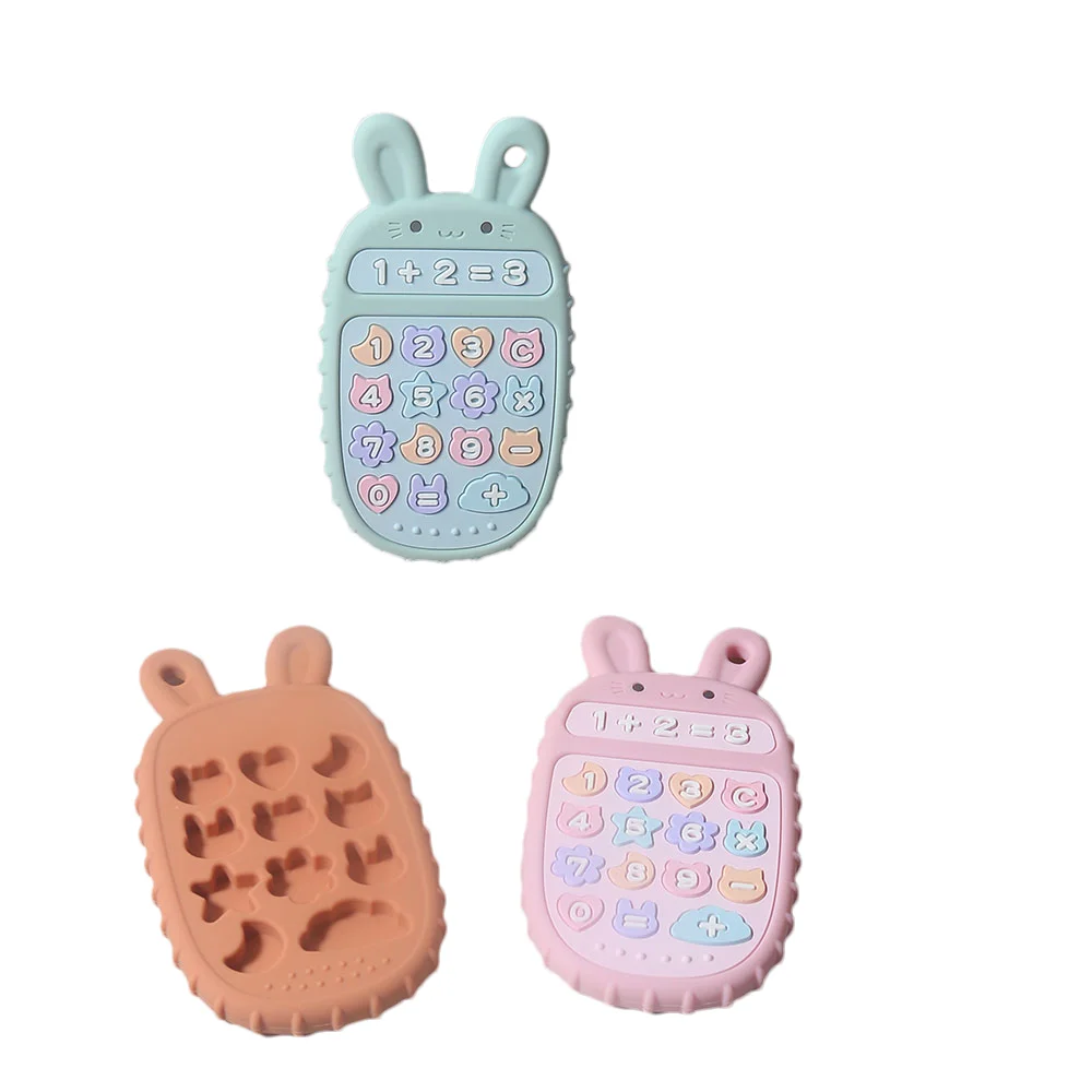 Baby Teether remote Control phone Shape Silicone Teether Teething Toy Kids Sensory Educational Toy baby gift calculator