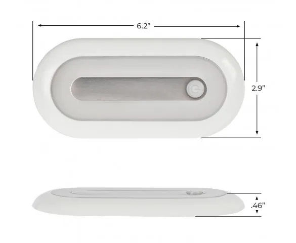 12-24V car interior dome light oval dual color bus interior light for Van Bus Caravan with Switch rv reading light