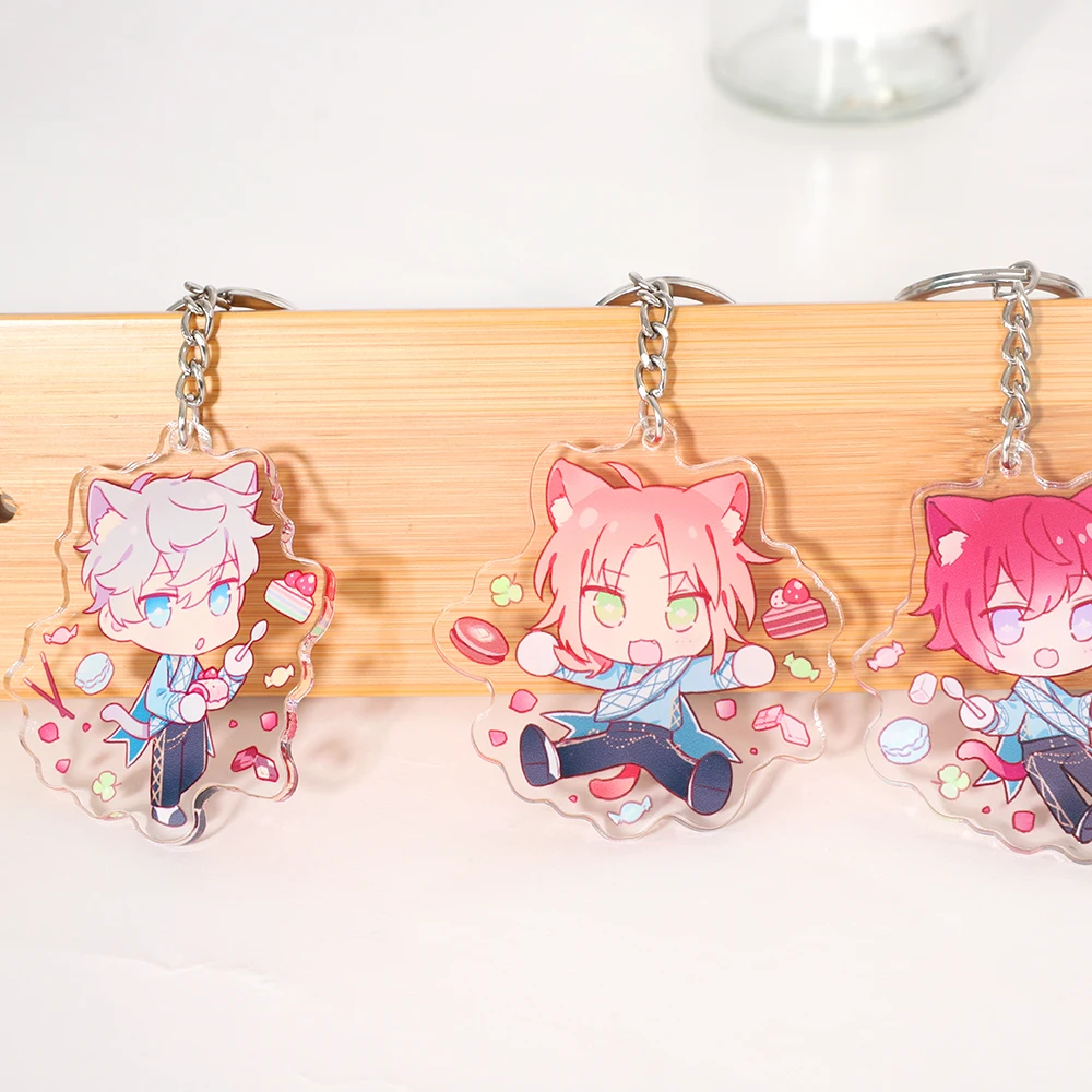 Высококачественный прозрачный акриловый брелок Kawaii с милым мультяшным аниме на