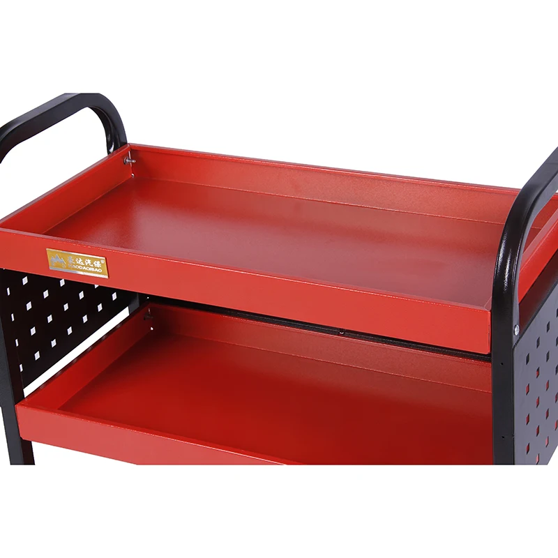 Тележка для автомойки 3 уровня с боковой подвесной пластиной и крючками