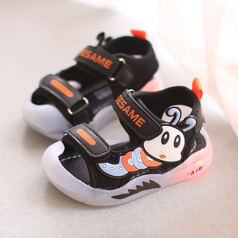 Colorful New Fashion Trend Children Summer Sandals Soft Sole Luminous Cute Cartoon Printing