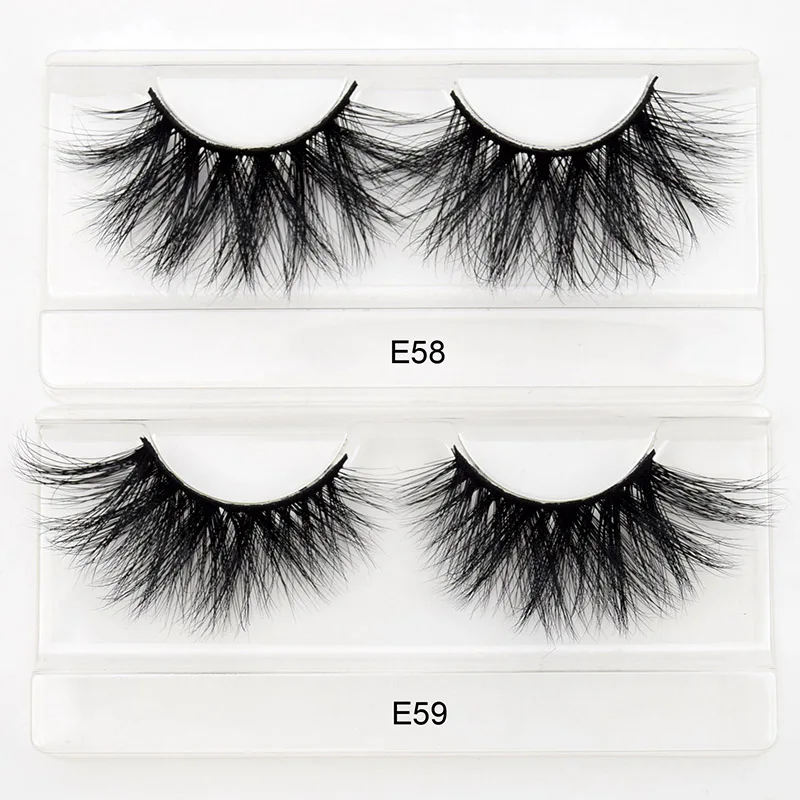 Curl c and cc fluffy 25 mm mink lashesfake russian false mink fluffy 5d mink wholesale lashes