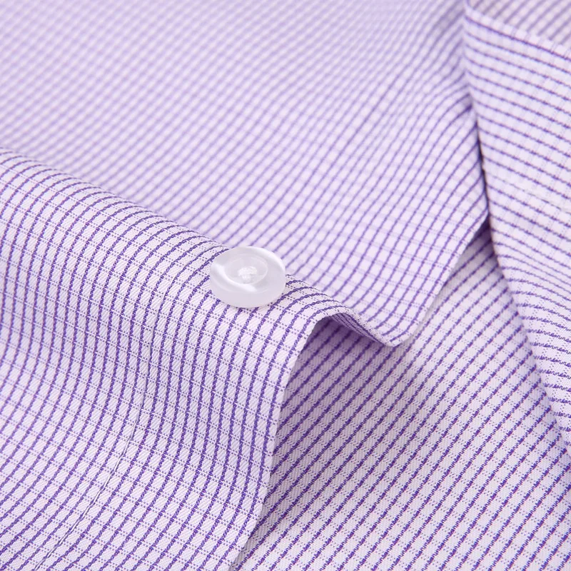 High Quality Men Dress Casual Plaid Stripe Long Sleeved Regular Fit Plus Size Shirts