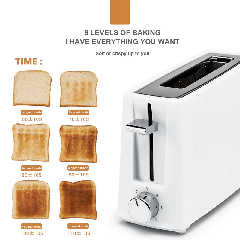 Оптовая Продажа Портативный тостер 6-ступенчатая Регулируемая Автоматическое отключение питания машина для завтрака