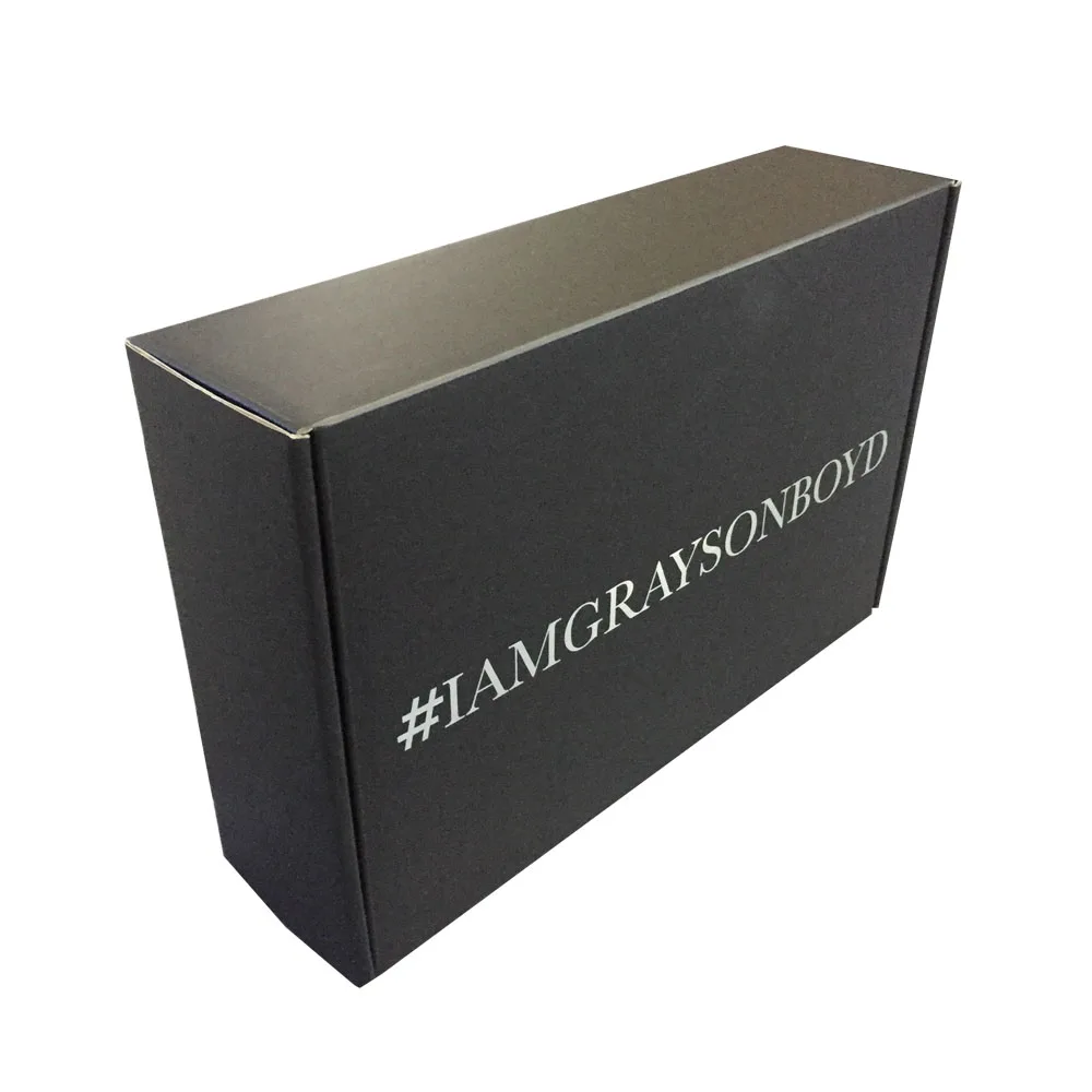 Cheap printing empty cosmetic skincare cream black mailer box makeup sets shipping box with logo silver