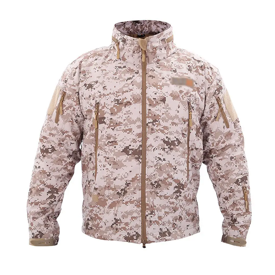 Custom polar fleece camouflage jacket softshell outdoor jacket mens hid hoodie softshell camouflage jacket for men