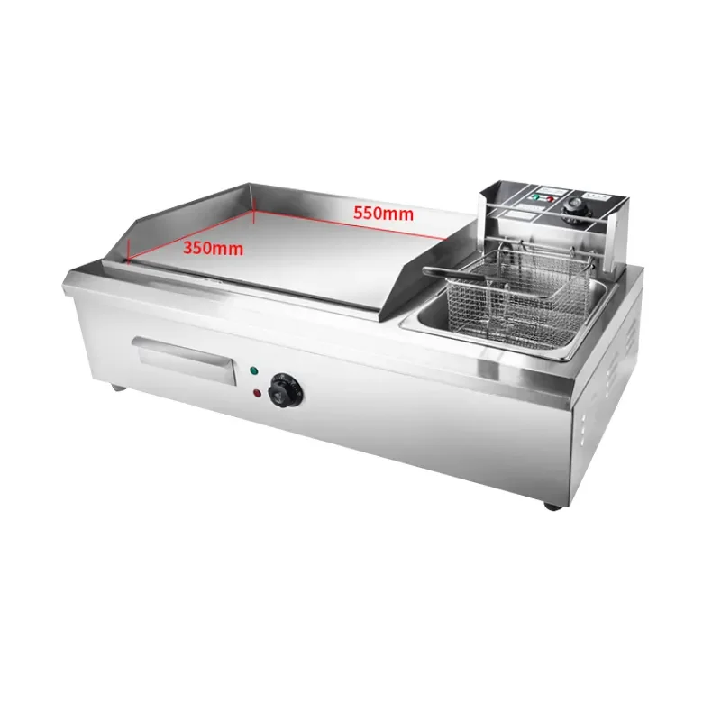 Commercial electric steamer teppanyaki ground stall baking cold noodle machine Fryer all-in-one teppanyaki squid fried rice