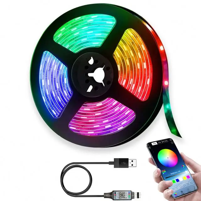 12v 5050 smd smart control dream color flexible tape lights heatsink helmet digital addressable rgb led strip