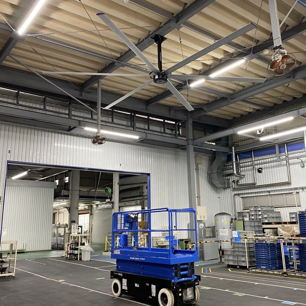 Большой вентилятор большой потолок HVLS для тренажерного зала с двигателем IE4 PMSM 7 3 м 6 1 5 4 8 по хорошей цене