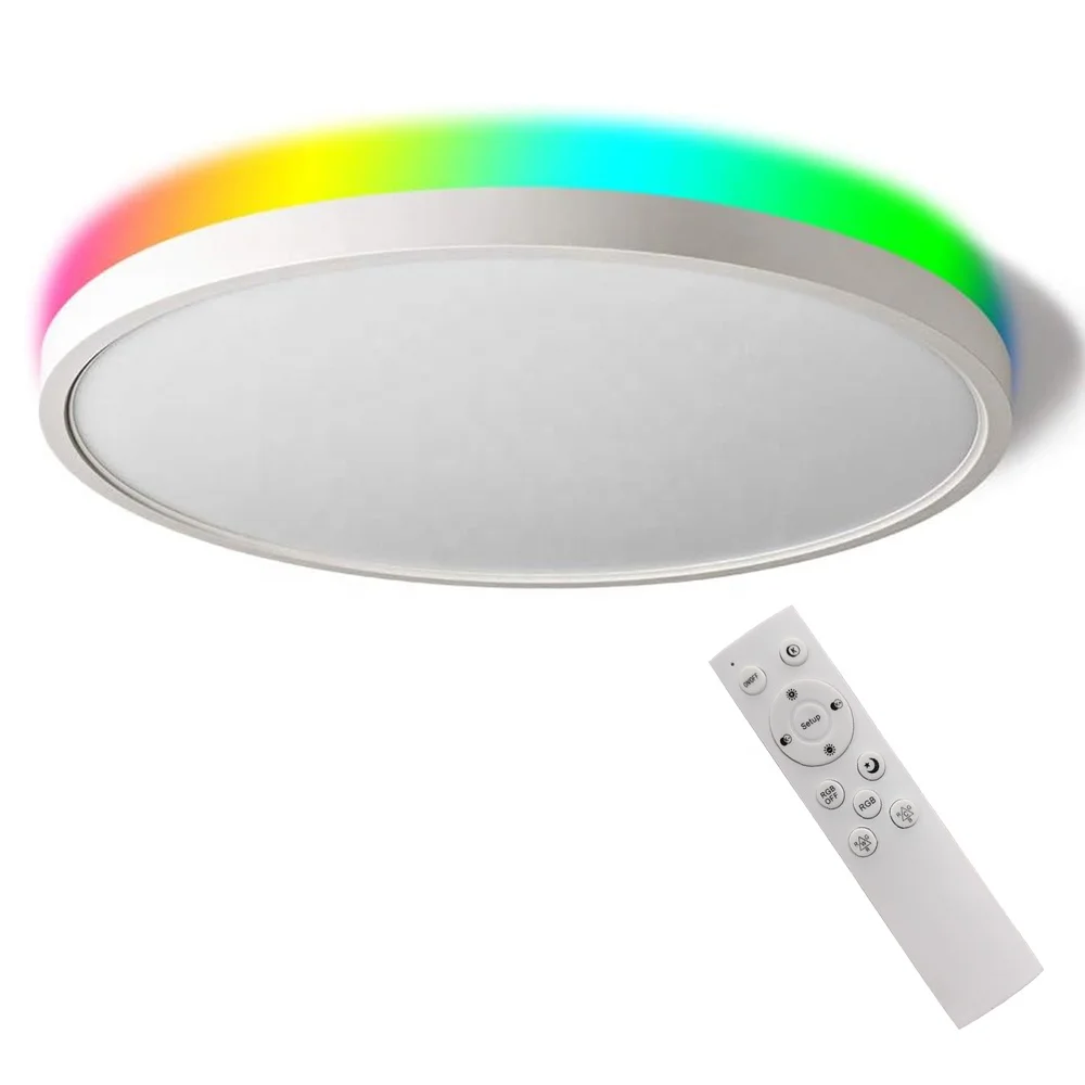 RGB ночник круглый тонкий потолочный светильник с регулировкой яркости дистанционным управлением регулировка цвета для фестиваля гостиной вечеринки