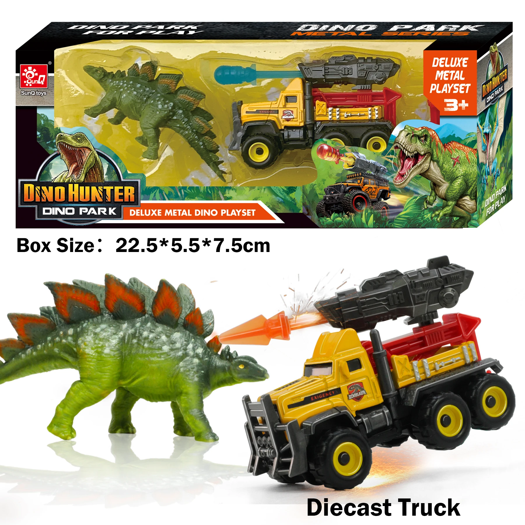 Sunq Factory Wholesale Diecast Truck with Mini Dinosaur Alloy Car Toy Helicopter Dino Capture Theme Ideal toys for kid