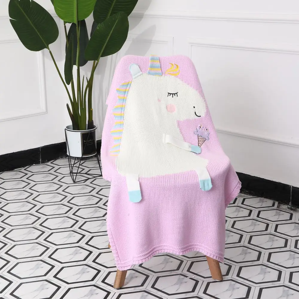 
Toddler Blanket Super Soft Knit Warm Multi Color Baby Blanket 