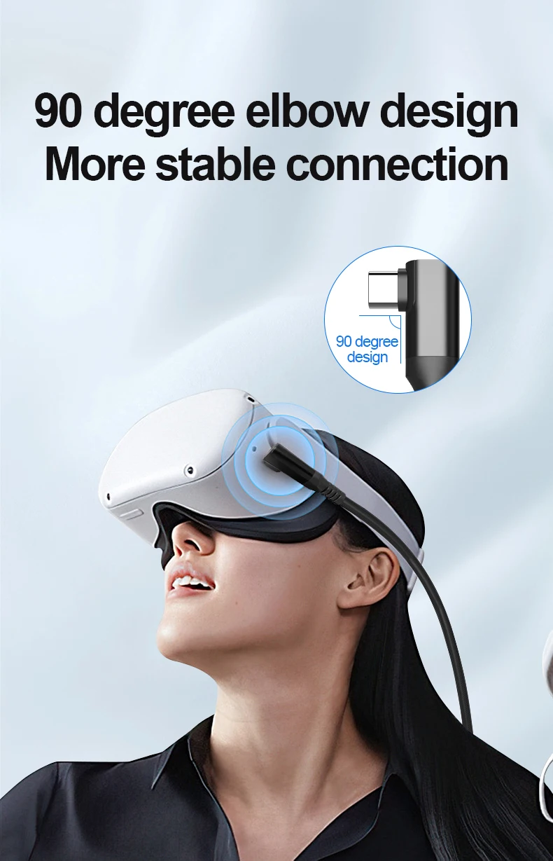 PC Accessories USB3.1 Gen2 USB C Cable SR Braid Type C Cable for Oculus Quest HD VR Link Cable playing games