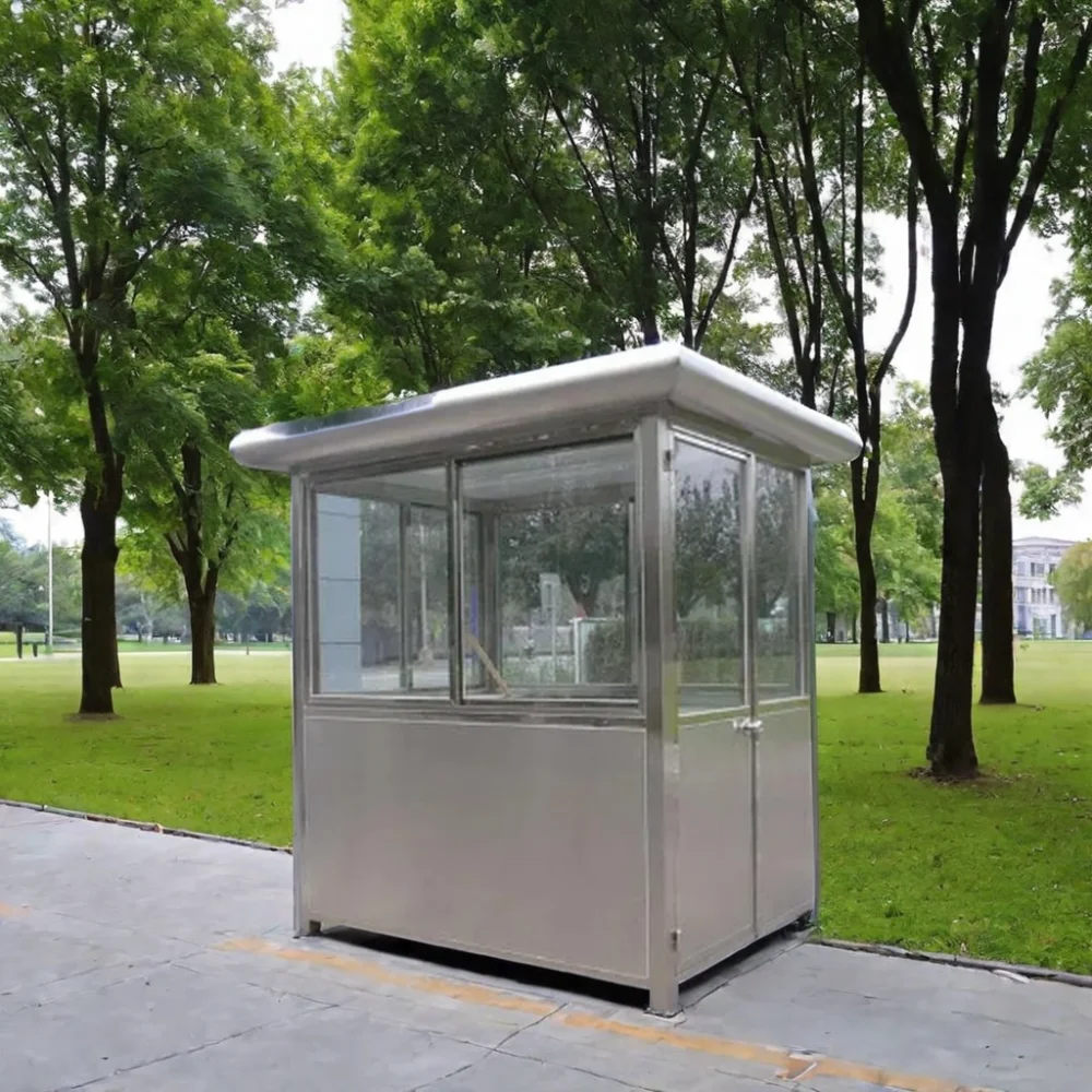 Cymdin 40ft Economic Small Prefab Sentry Box Flat Roof Chinese Design Style Steel Sandwich Panel Insulated Public Security Guard