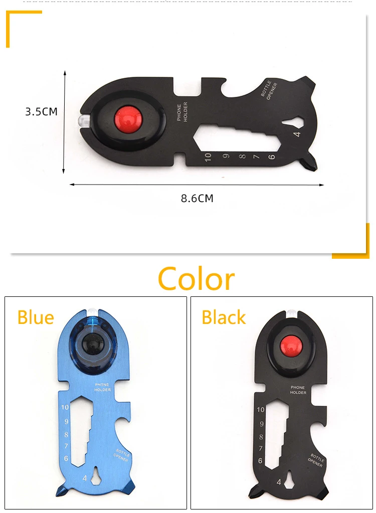 
High quality credit card coin knife circle straw carbon survival multi tool 