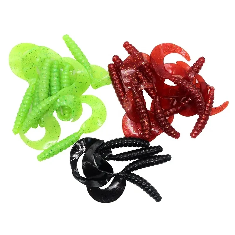 Subbait bait single tail soft worm drongo maggots 10 colors optional silica gel material