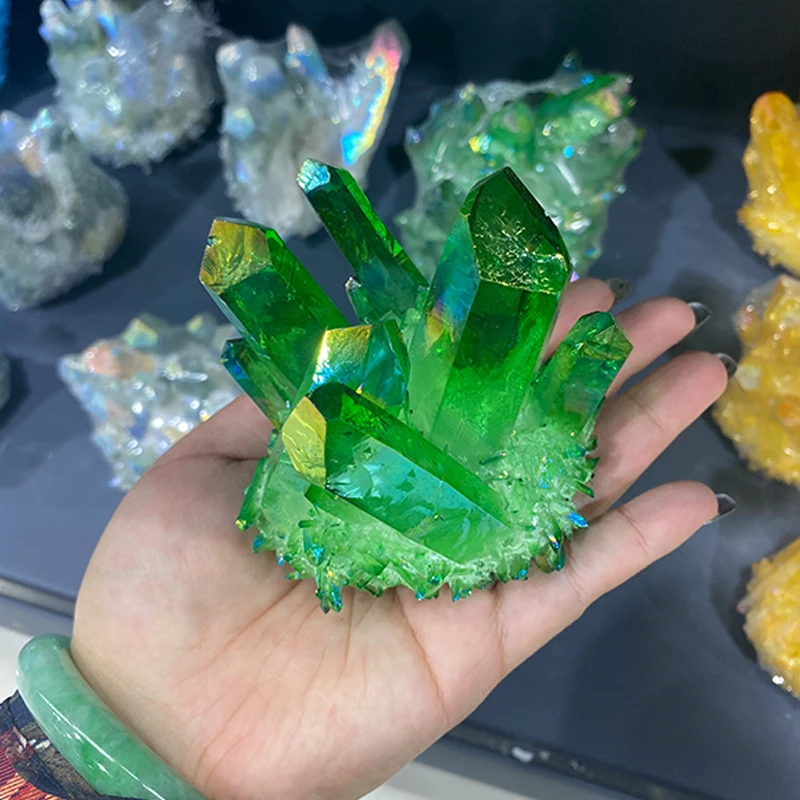 Natural Green Quartz Mineral Crystal Clusters Hot Selling Apophyllite Cluster Large Crystal Clusters