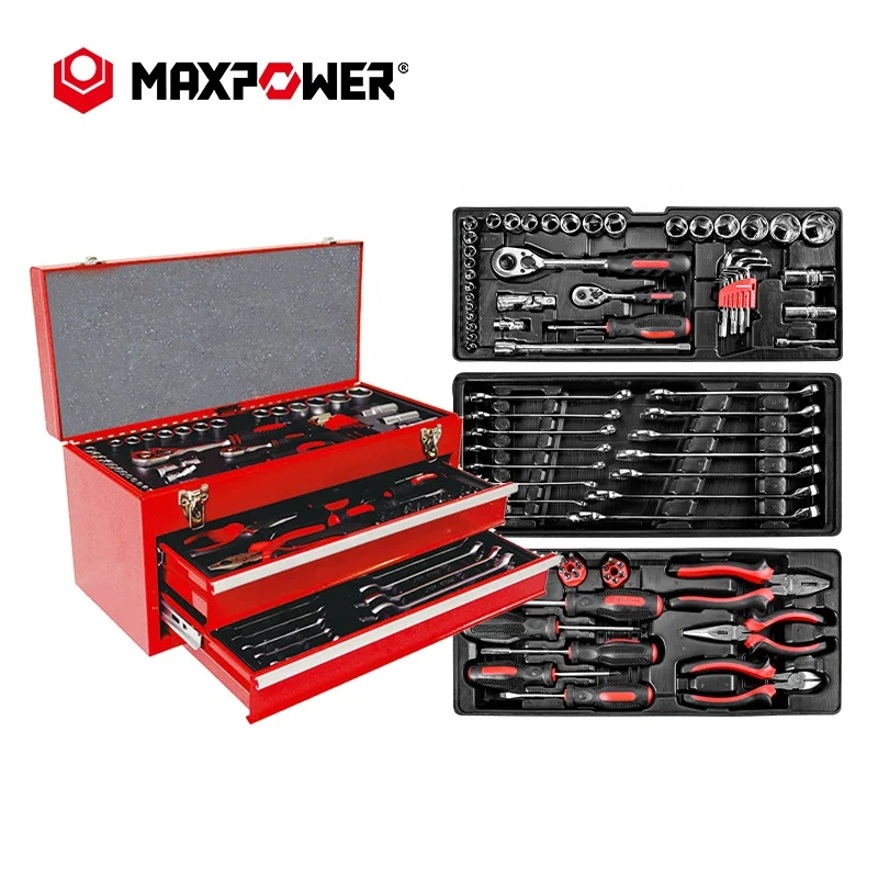 Maxpower 90pcs socket wrench set spanner mechanic repair tools for garage mechanic vehicle motorcycles