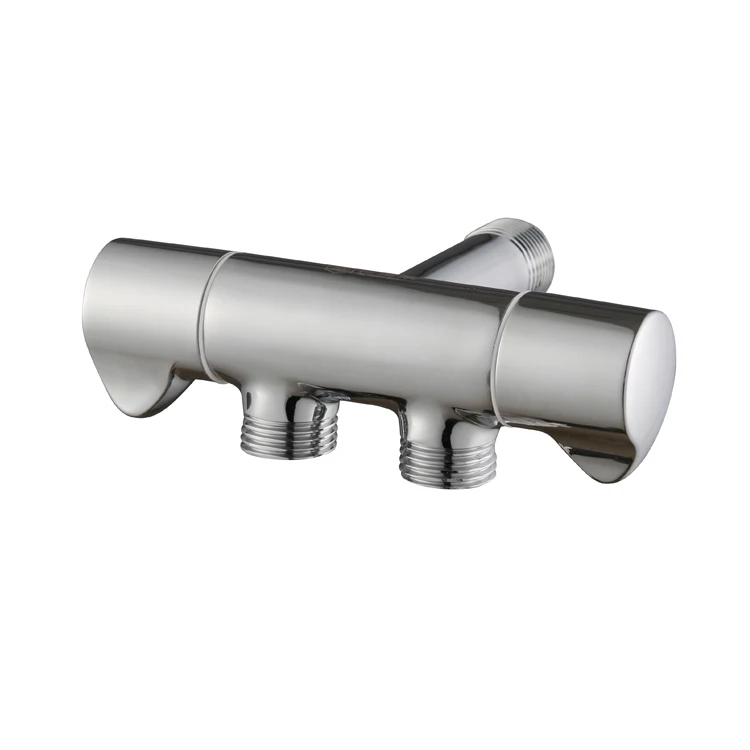 High quality chrome plated Brass luxury bathroom faucet two way double-handle angle valve