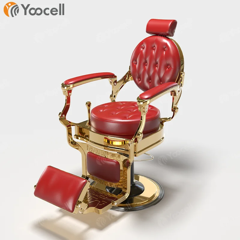 Yoocell modern salon chairs black and gold luxury salon furniture hair salon chair beauty vintage barber chair for Barbershop