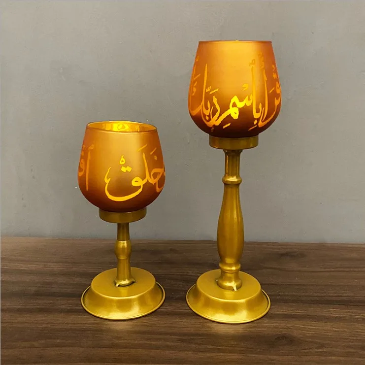 2022 EID Mubarak Decorations Eid Al-Adha Candlestick Ramadan For Islam Muslim Home Table