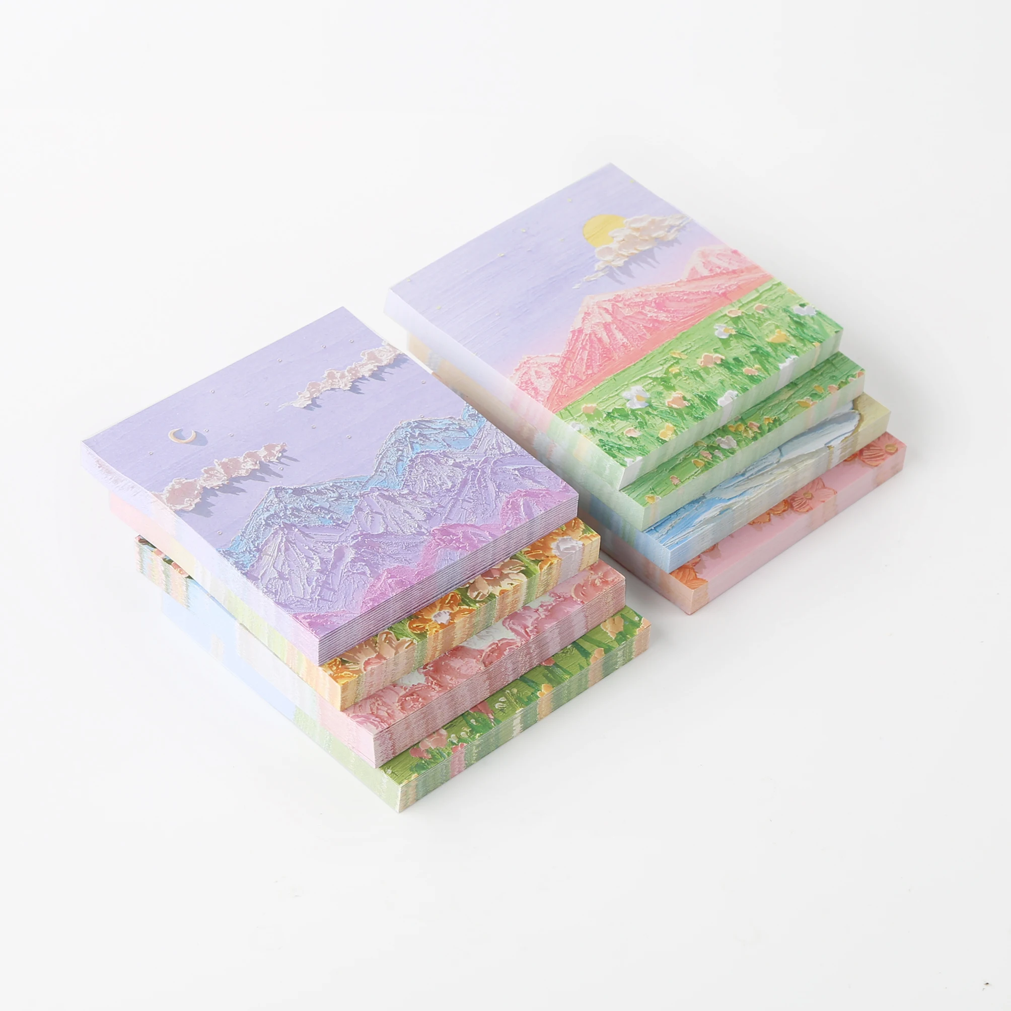 TTX New arrived lovely oil painting custom logo SquareShaped Neon Pink Memo Sticky Note custom memo pad sticky notes