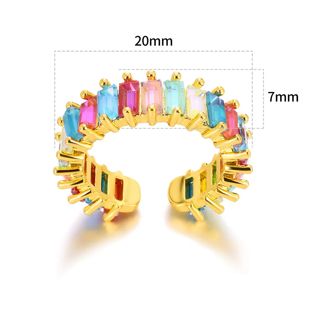 Songfu Hot Selling Classic 18K Gold Plated Copper Rings Full Diamond Color Inlaid Zircon Ring Trend Exquisite Ring Jewelry