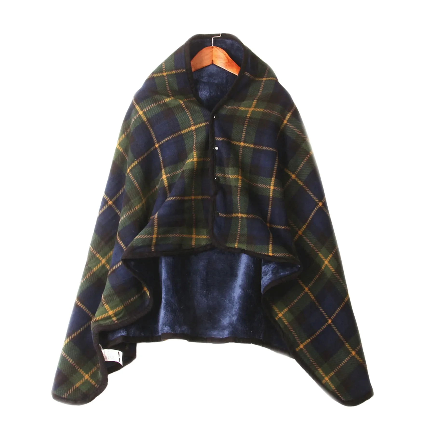 Wholesale Manta De Polar Plaid Polar Fleece With Coral Fleece Promotional Gift Wearable Poncho Blanket Knee Blankets
