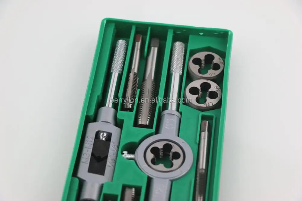 
12pcs high speed steel metric tap and die set for sale 