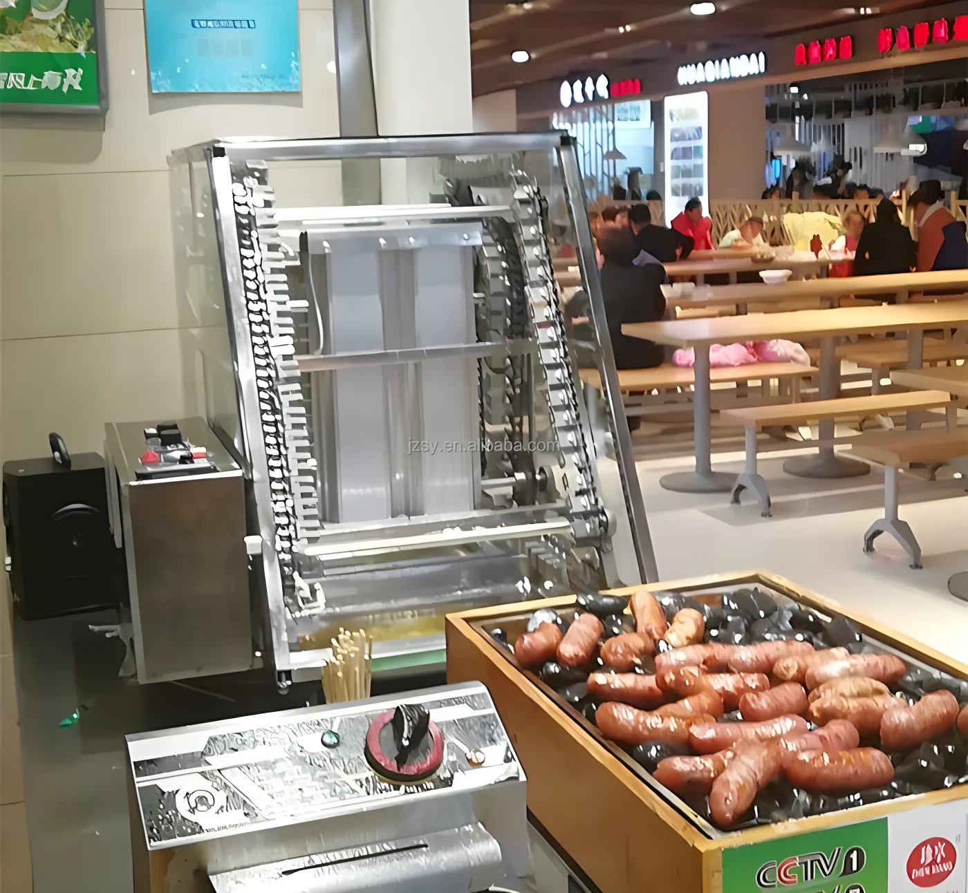 High Quality Stainless Steel Automatic Rotary Chain Type BBQ Stove Conveyor Shawarma Chicken Meat Roasting Machine