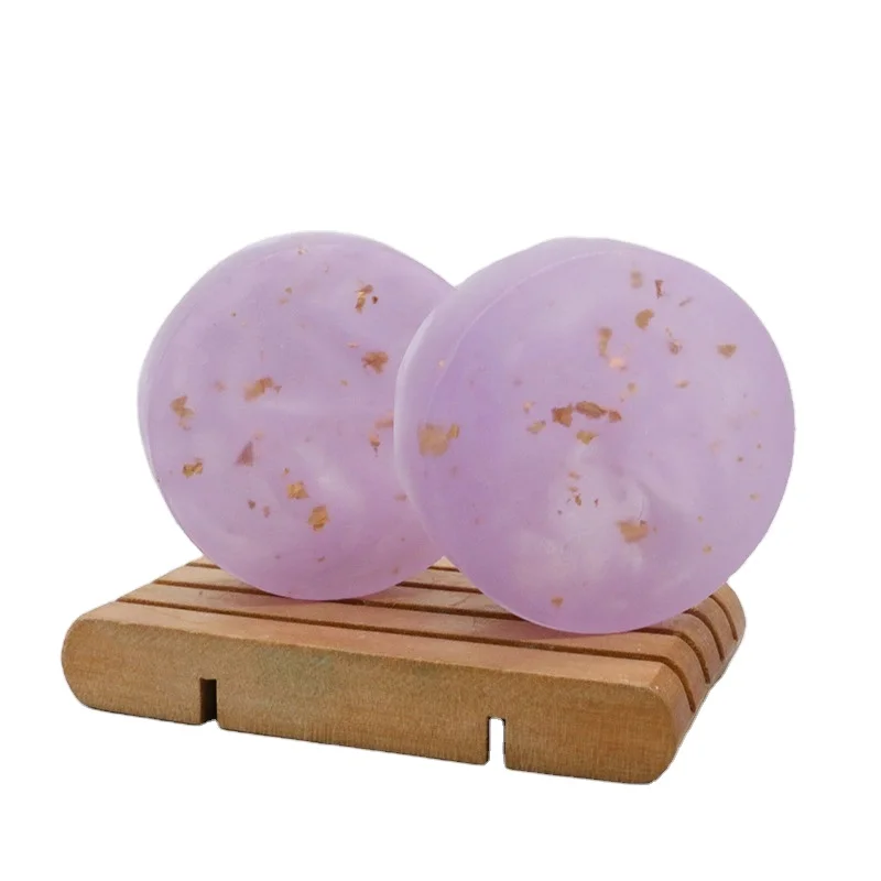 Factory wholesale Hand Made Soap natural Lavender Gold foil essential oil Soap moisturizing makeup removal soap OEMap