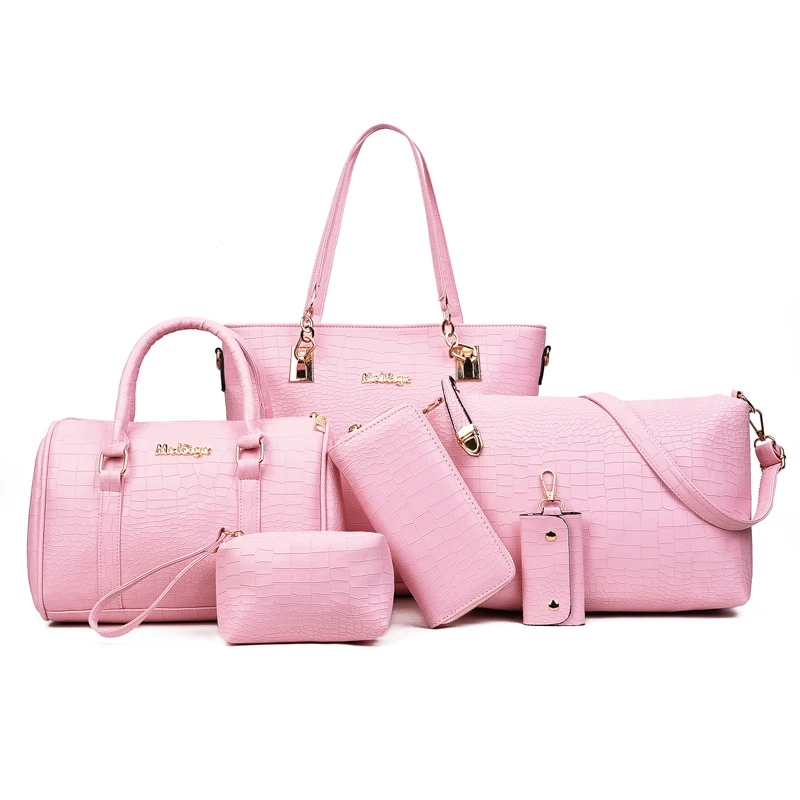 JIANUO 6 Piece Set Bag Handbags For Women Bags,Lady Handbag And Purse Shoulder Tote Bags