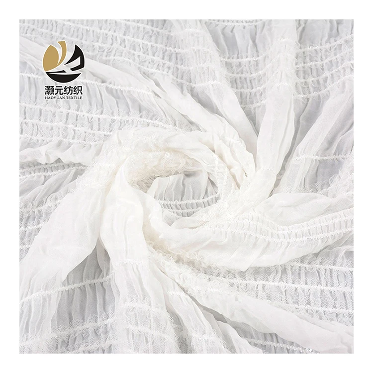 Экологически чистая супер мягкая на ощупь простая белая 100 полимерная необычная крепированная шифоновая ткань цена за ярд