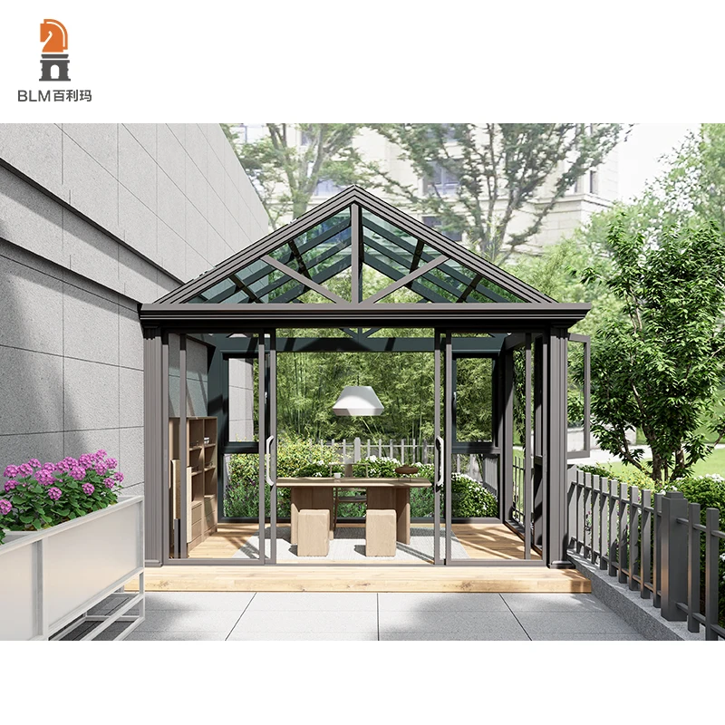 Glassroom Solarium Modern Design Free Standing Sunroom Tempered Glass Garden Veranda Aluminum Sunroom by Glass Houses