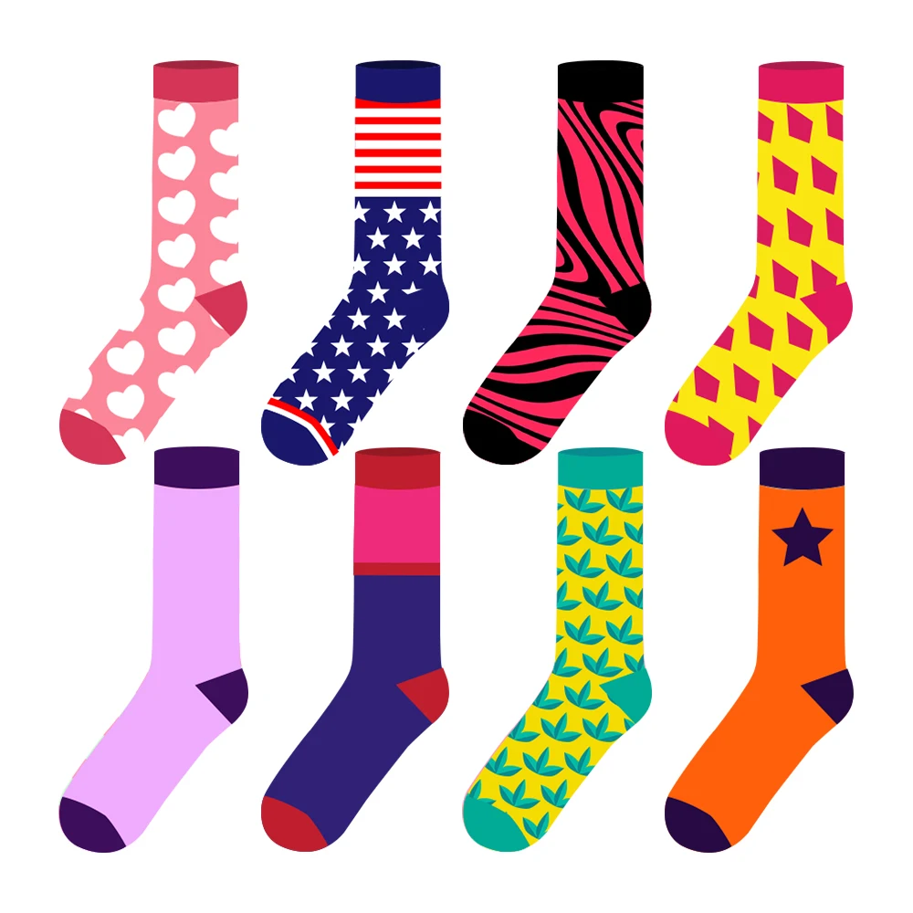 Uron 2023 Custom funny socks fashion happy funny socks for men women funny socks unisex