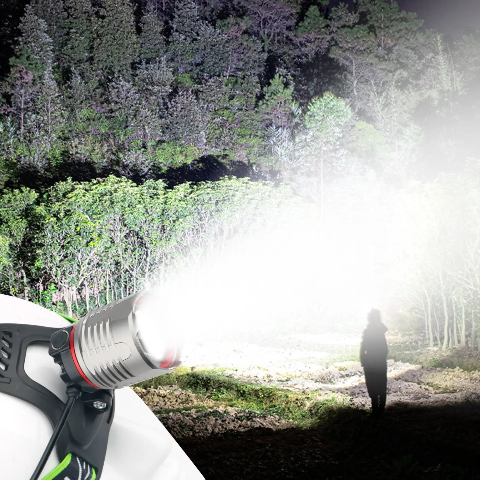 Usb Rechargeable Safety Head Lamp Outdoor Waterproof Headlamp Xhp50 Head Lights High Power Head Torch Fishing Camping Running