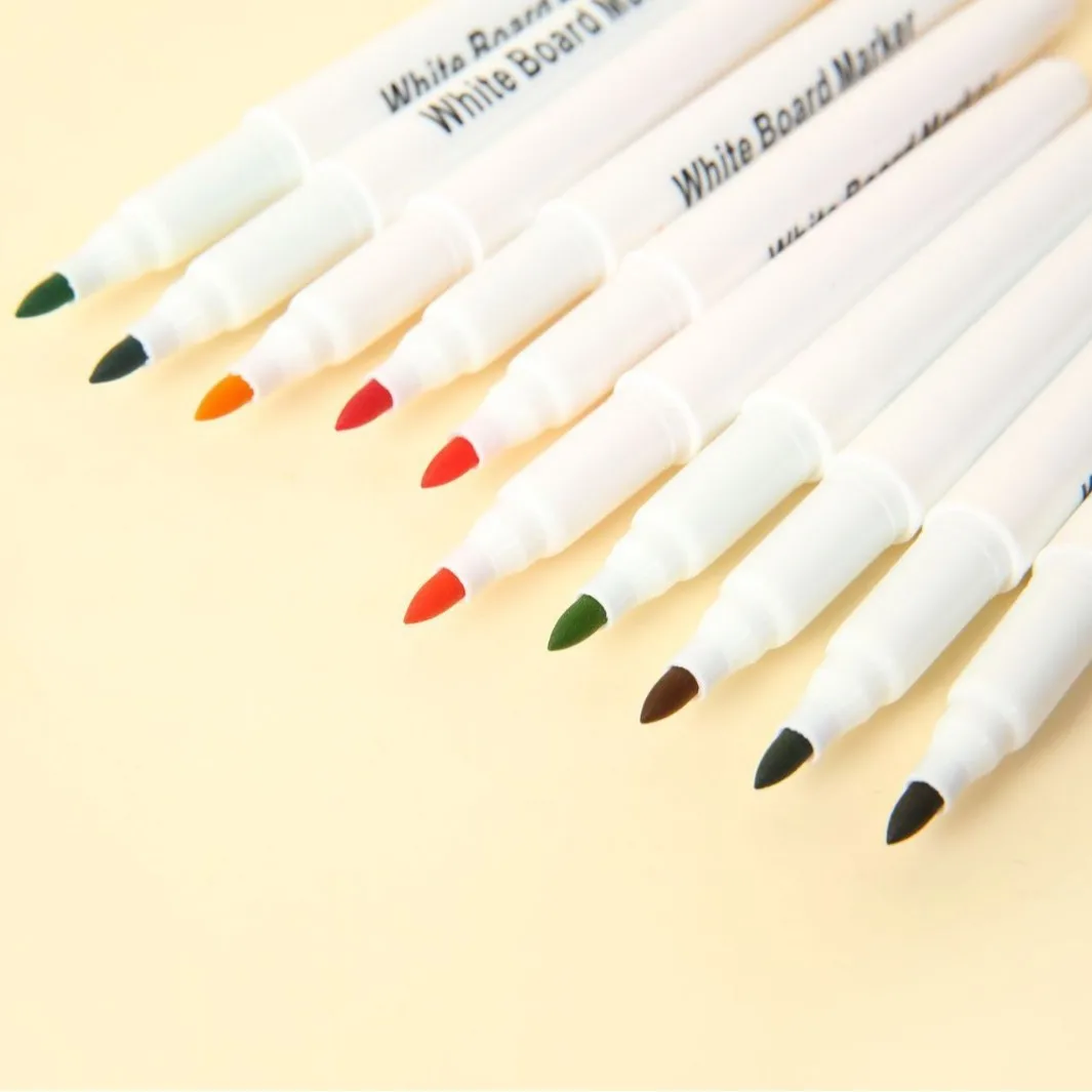 Hot Sale Easily Wiping Multi-color  Bright Color Erasable Marker Pen 10 Colors White Board Pen Set