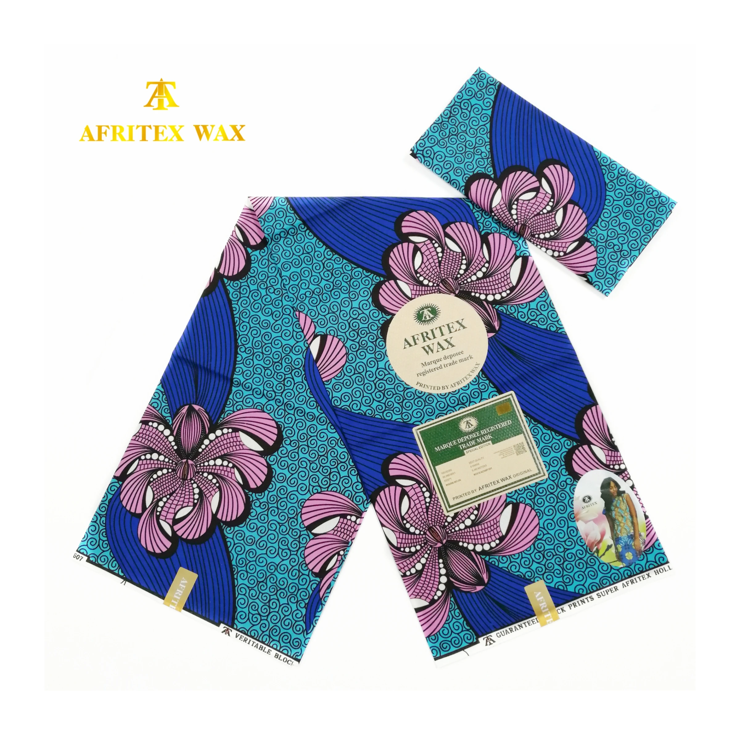 High quality cameroon wax prints fabric 6yards for african wax and holland wax