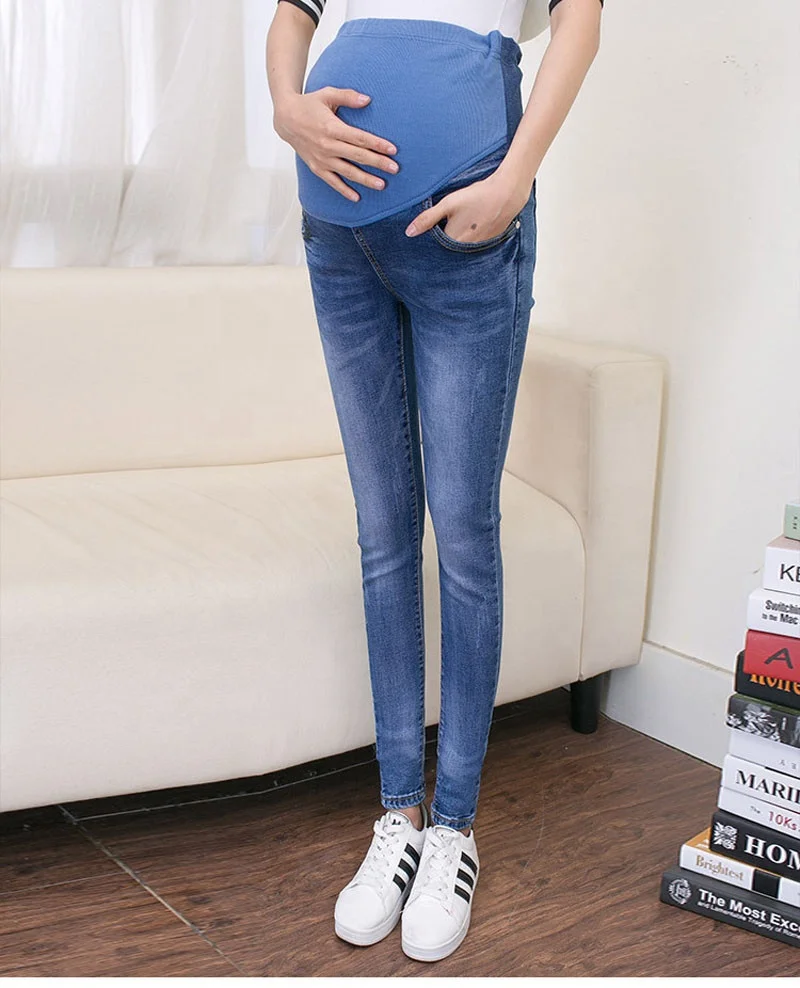 Abdominal Jeans For Pregnant Women Denim Skinny Trousers Nursing Maternity Clothes Elastic Waist Pregnancy Pants Autumn Clothing