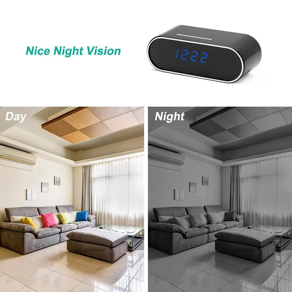  Настольные мини-часы с камерой 1080P Wi-Fi P2P
