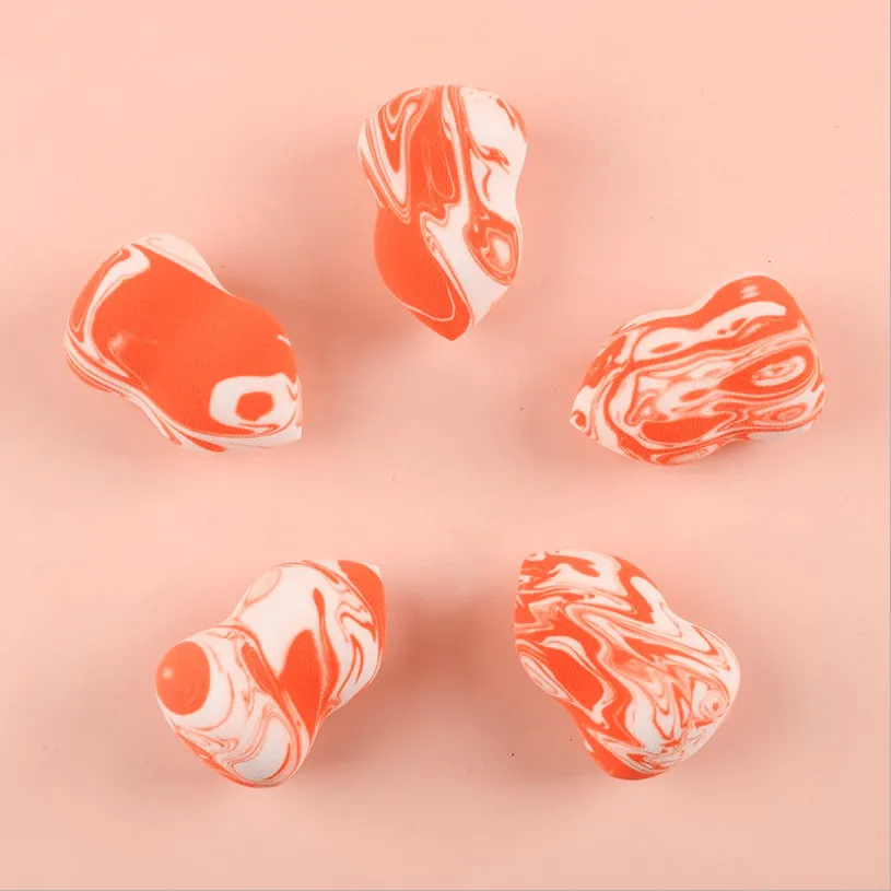 Wholesale Latex Free Marble Soft Beauty Egg Cosmetic Puff Custom Logo Gradient Color Makeup Sponge Set