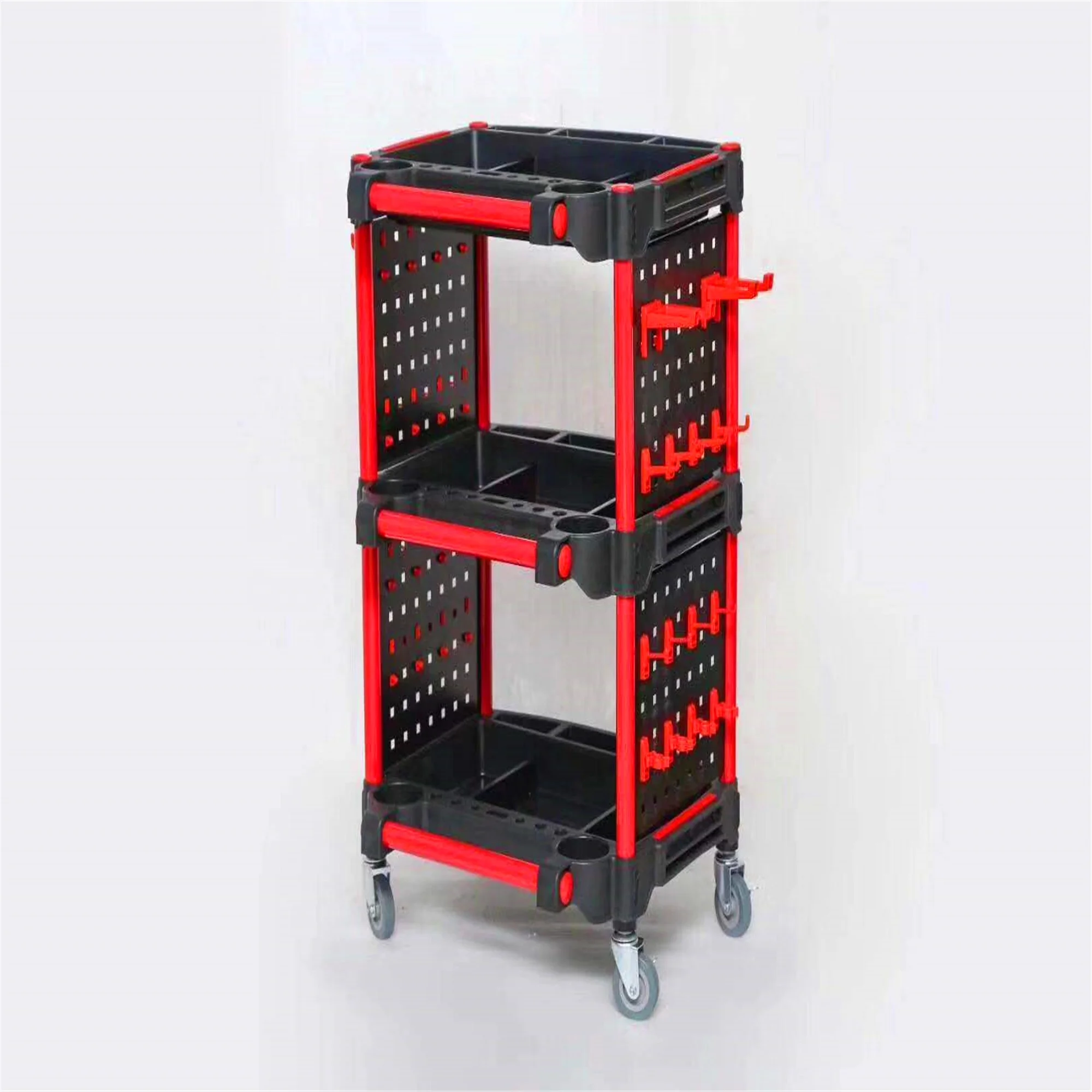 High Efficiency Tool Trolley Supermarket 3 Shelf Tool Cart Household Car Detailing Cart