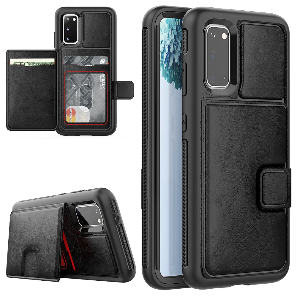 Для Samsung Galaxy s20 Кожаные чехлы 2020 с подвижным стильным кронштейном плюс складные ультра чехлы-бумажники