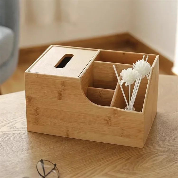 Multi-Functional Chinese Home Living Room Light Luxury Coffee Table Wooden Tissue Paper Box Remote Control Storage Love-Themed