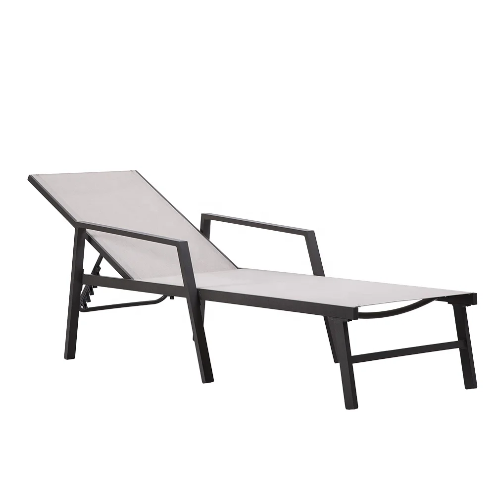 Pool Deck Ergonomic Outdoor Furniture Fabric Adjustable Leisure Chair Wholesale Aluminum Beach Chair